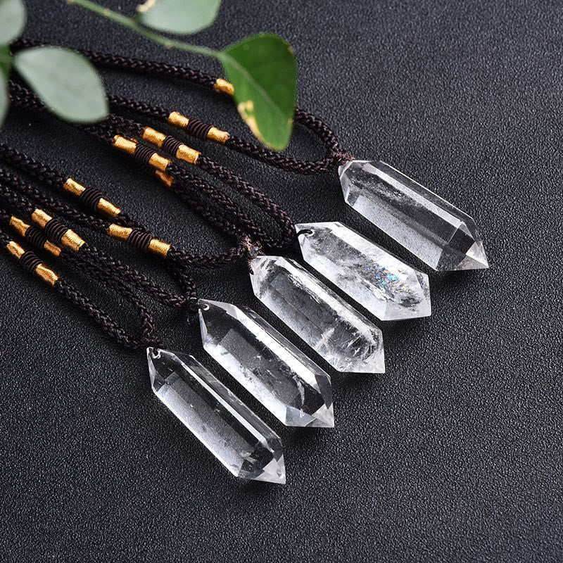 Lyra-hangerketting van natuurlijk amethistkristal - helende edelsteenjuwelen