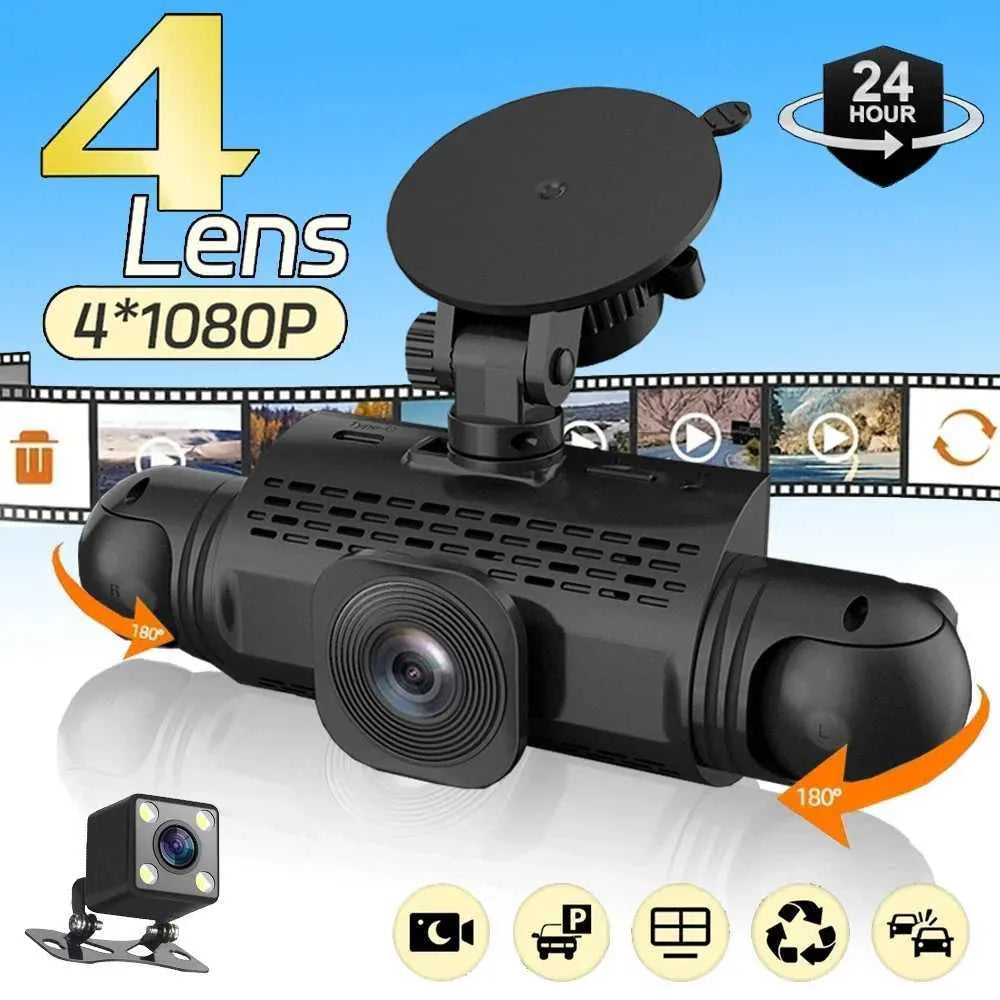 DashGard Pro CX360 كاميرا سيارة 360° — مسجل قيادة بدقة Full HD، رؤية ليلية، مراقبة أثناء الوقوف
