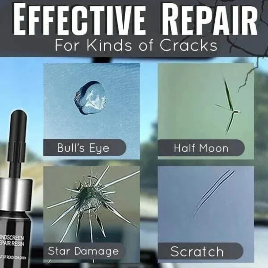 Cracks Gone üvegjavító készlet - napfénnyel keményedő javítás ablakokhoz és kijelzőkhöz