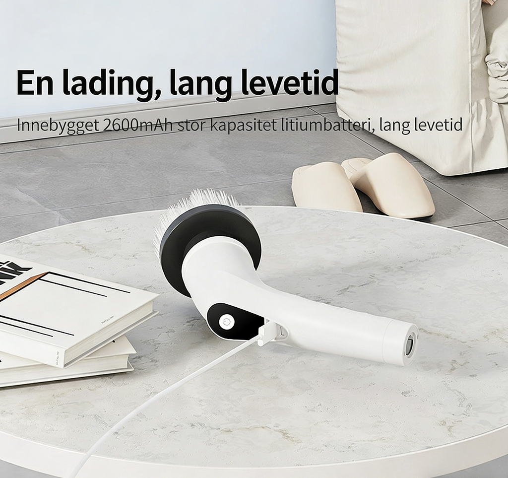 Cepillo eléctrico giratorio de limpieza – cepillo rotatorio de alta velocidad y mango de control ergonómico