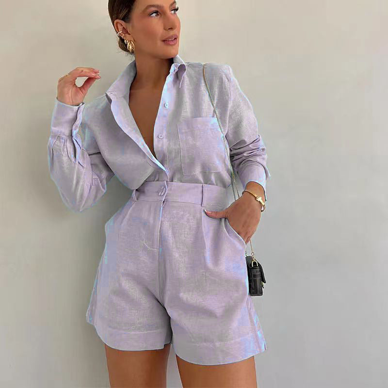 Ensemble Tailleur Cargo Femme – Veste légère & Pantalon large