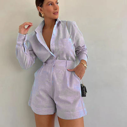 Ensemble Tailleur Cargo Femme – Veste légère & Pantalon large