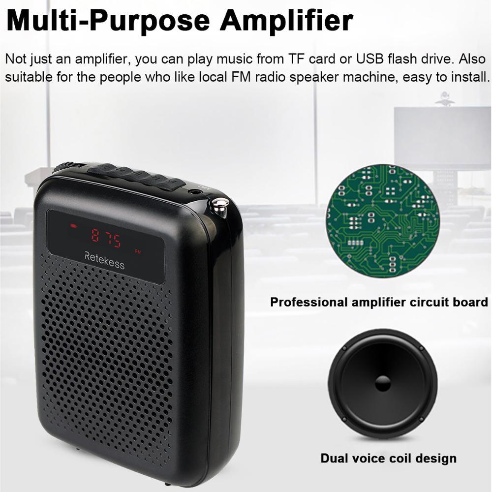 Portable Voice Amplifier Speaker — Audio Recording, Music Playback, Compact Design