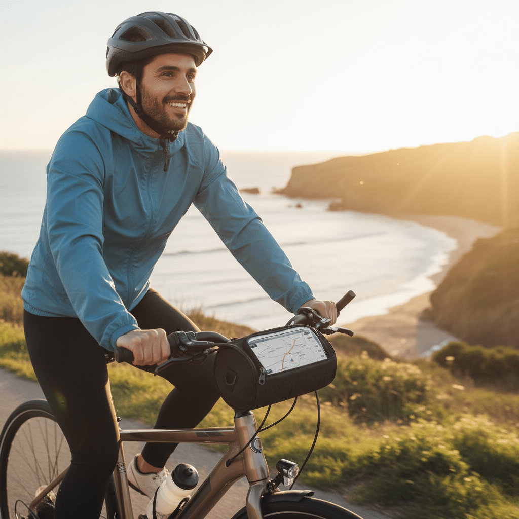 CycleGuard Waterproof Bike Bag — Built-In Touchscreen Access