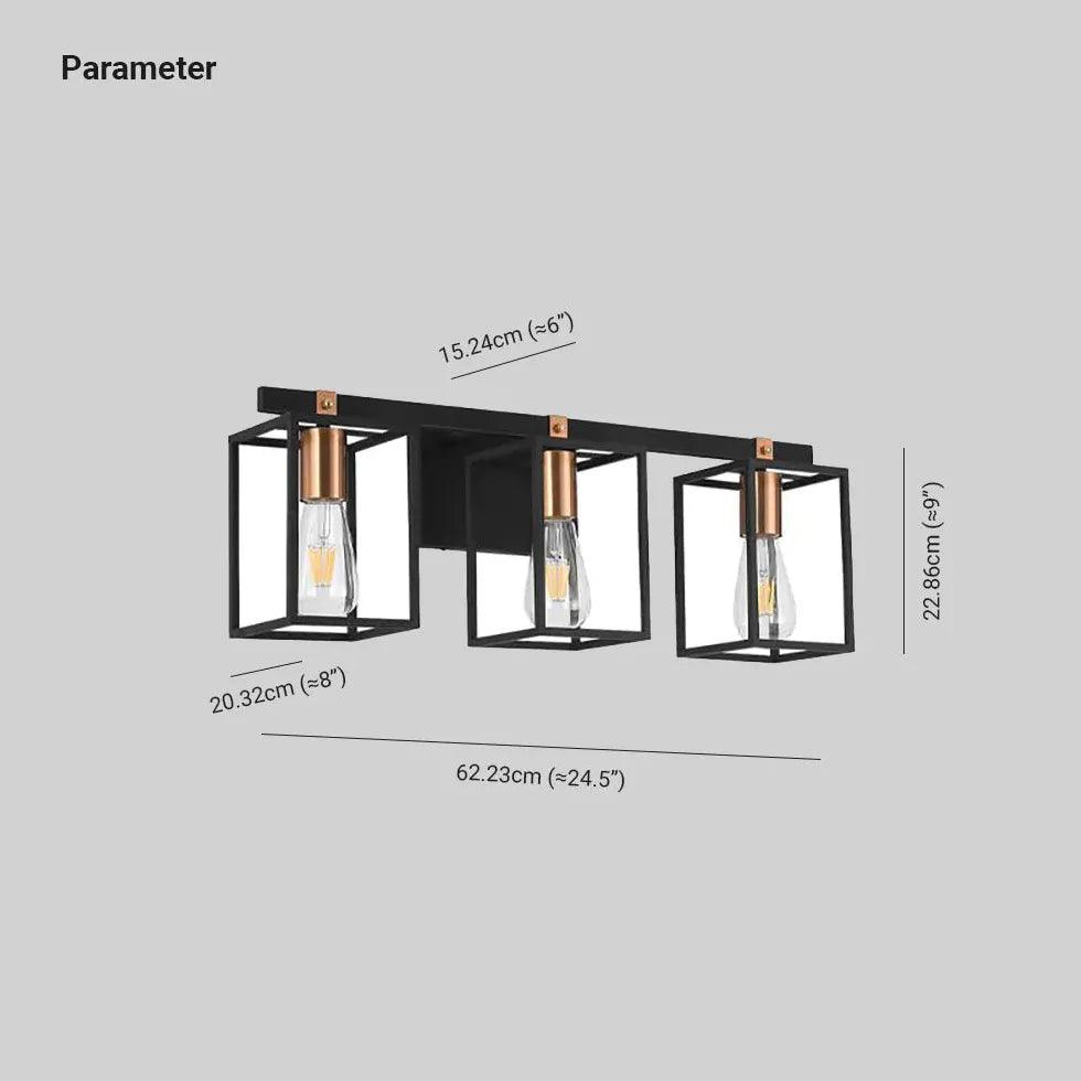 Minimalistyczna czarna żelazna lampa ścienna nad lustro łazienkowe | boxzora