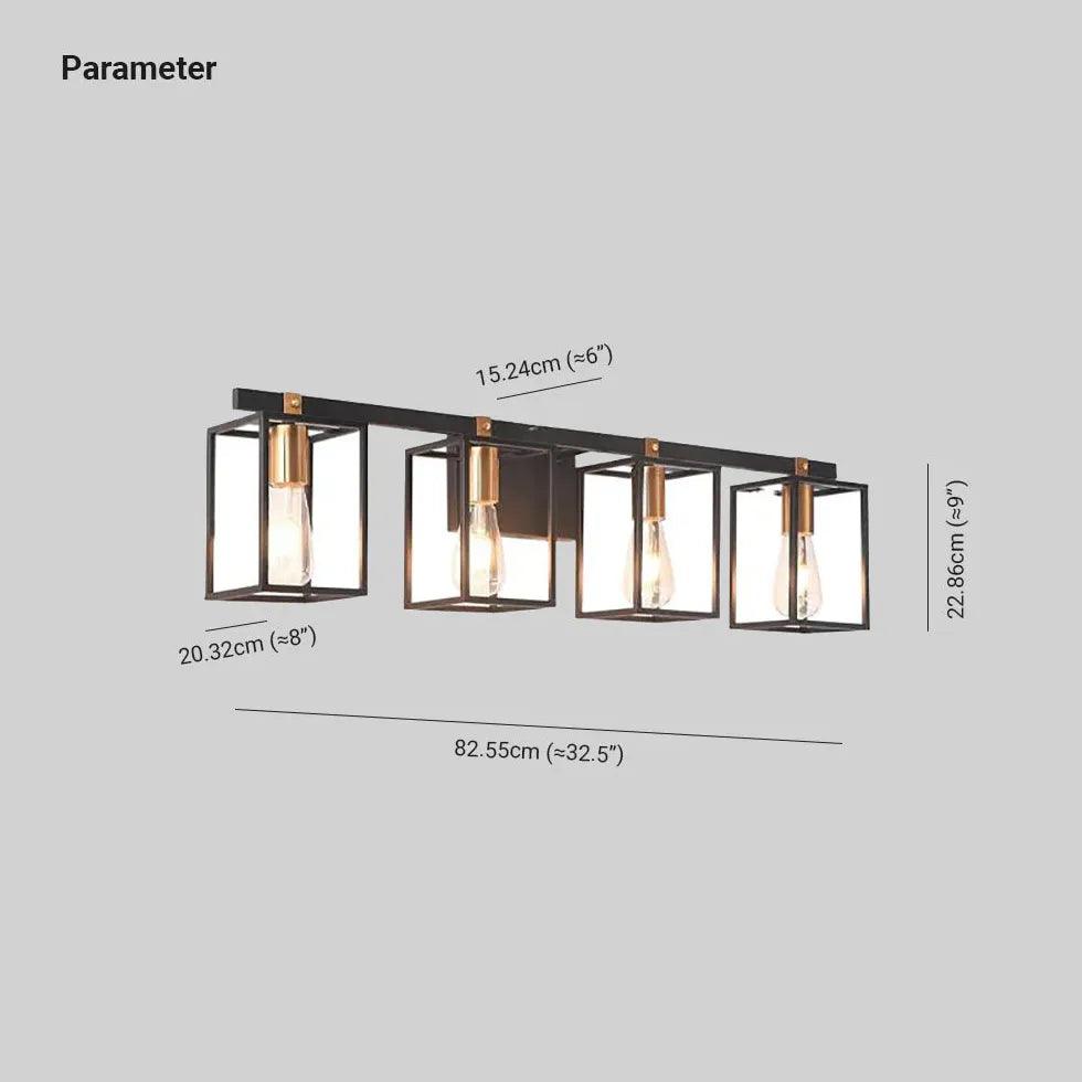 Minimalistyczna czarna żelazna lampa ścienna nad lustro łazienkowe | boxzora