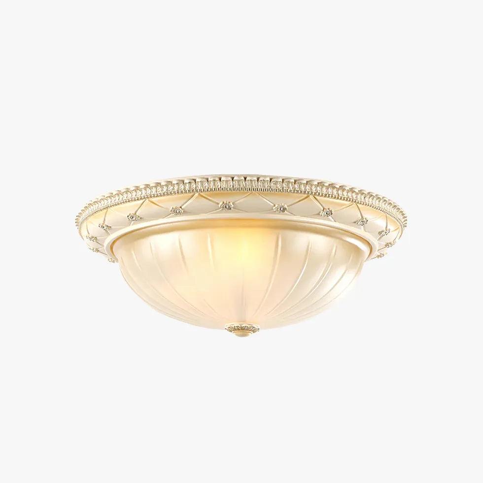 Luksuriøs rund taklampe i glass til soverommet | boxzora