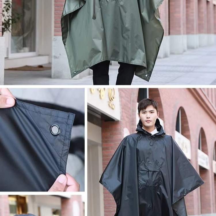 Waterdichte poncho voor alle terreinen — opvouwbaar, lichtgewicht, knielengte