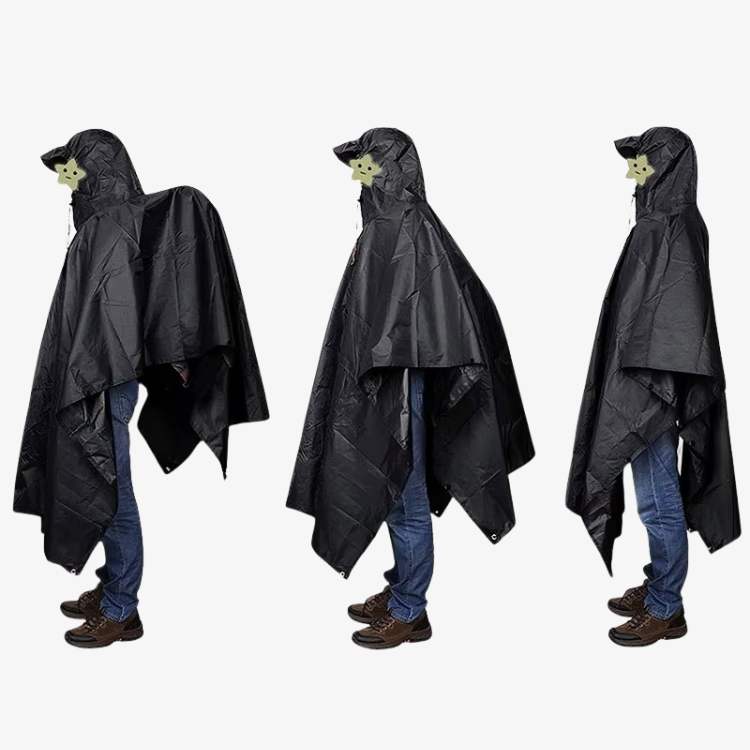Waterdichte poncho voor alle terreinen — opvouwbaar, lichtgewicht, knielengte