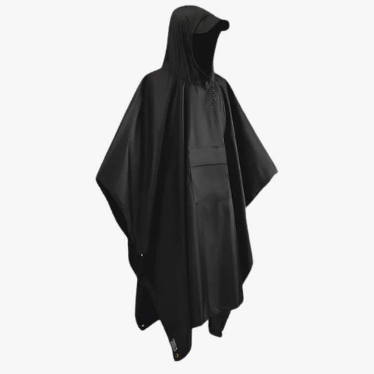 Waterdichte poncho voor alle terreinen — opvouwbaar, lichtgewicht, knielengte