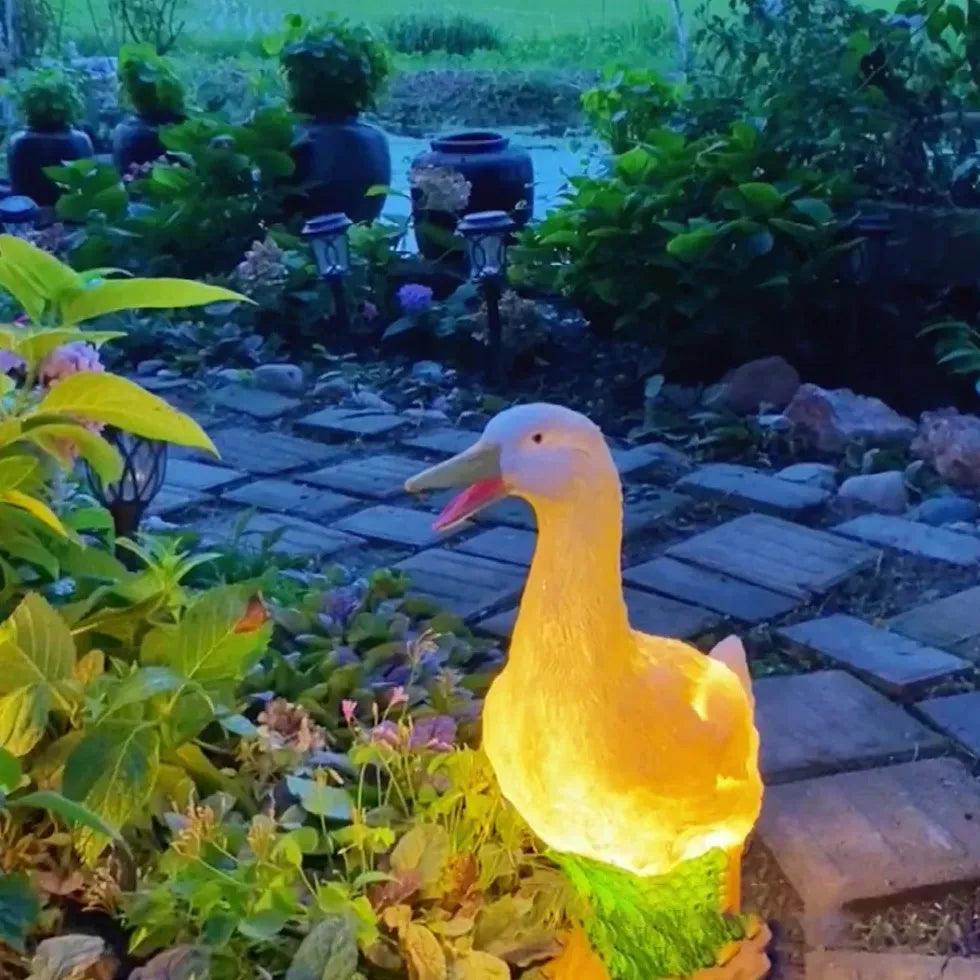 Lampe de jardin extérieure moderne en forme de canard lumineux en résine | boxzora