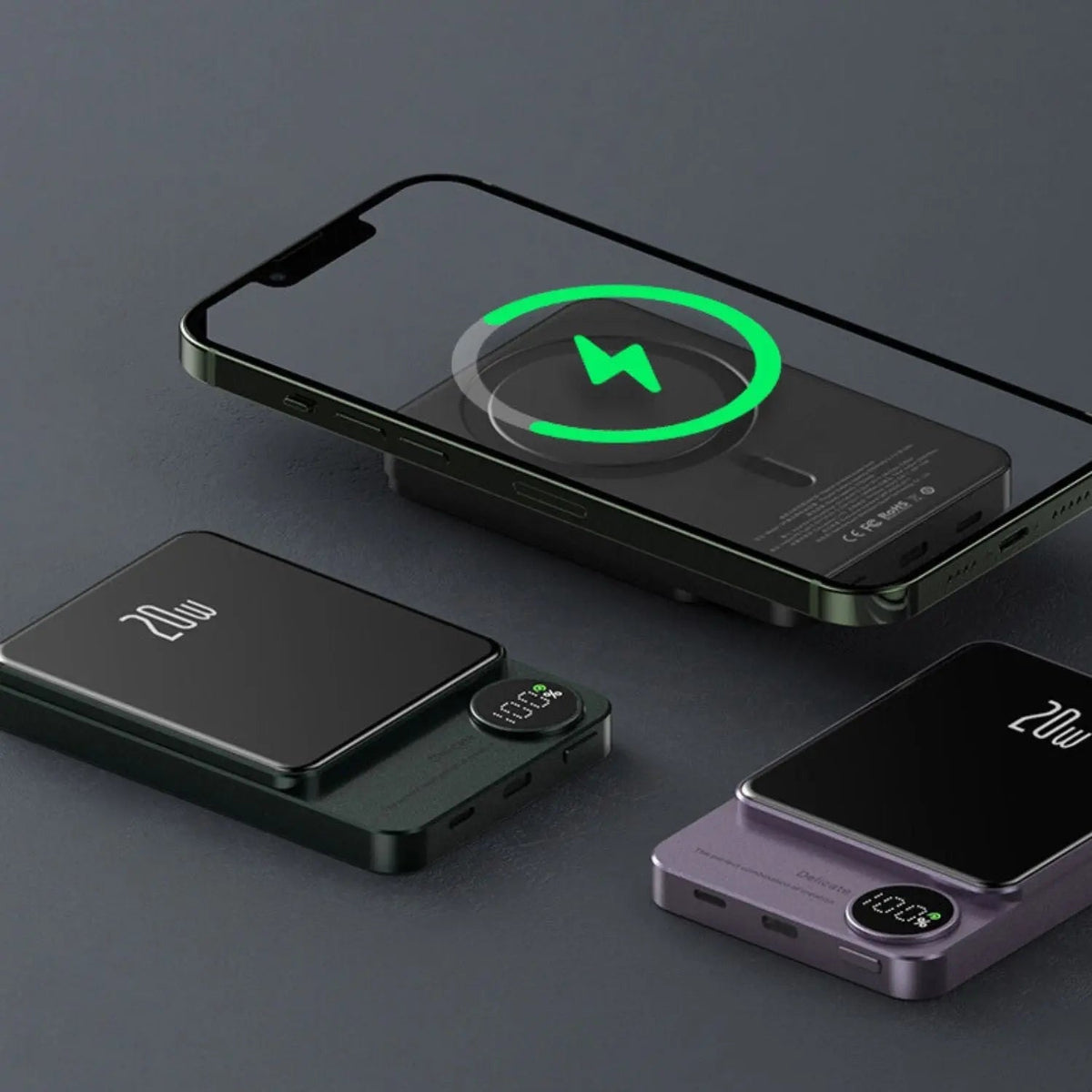 Batería externa magnética inalámbrica delgada – Cargador rápido, batería auxiliar de alta capacidad de 5000-10000mAh