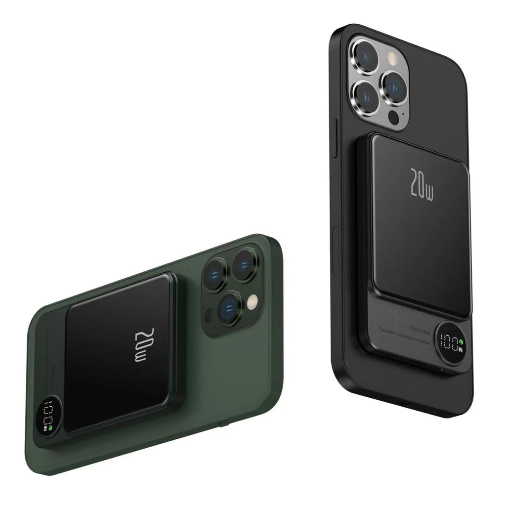 Batería externa magnética inalámbrica delgada – Cargador rápido, batería auxiliar de alta capacidad de 5000-10000mAh