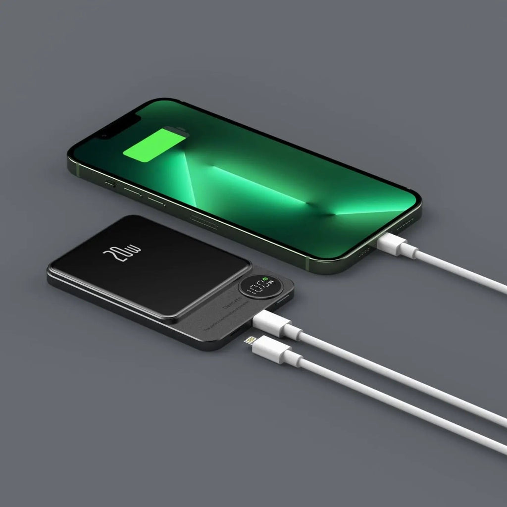 Batería externa magnética inalámbrica delgada – Cargador rápido, batería auxiliar de alta capacidad de 5000-10000mAh