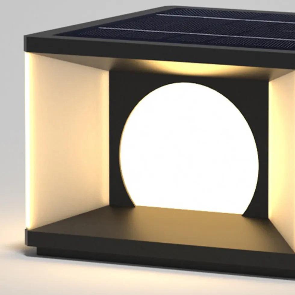 Lampe solaire moderne sur pied, étanche, noire, pour la terrasse | boxzora