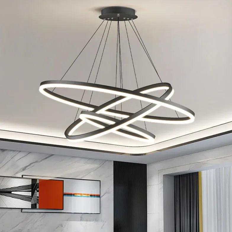 Suspension LED moderne en anneau pour salon | boxzora