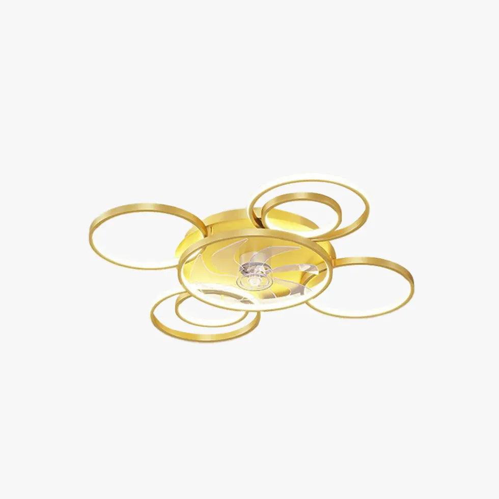 Moderne guldkroneloftlampe med ventilator | boxzora