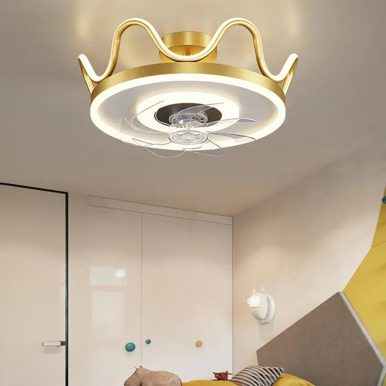 Moderne guldkroneloftlampe med ventilator | boxzora