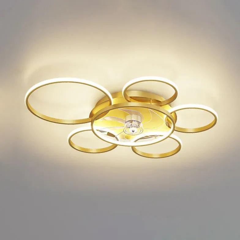 Moderne guldkroneloftlampe med ventilator | boxzora