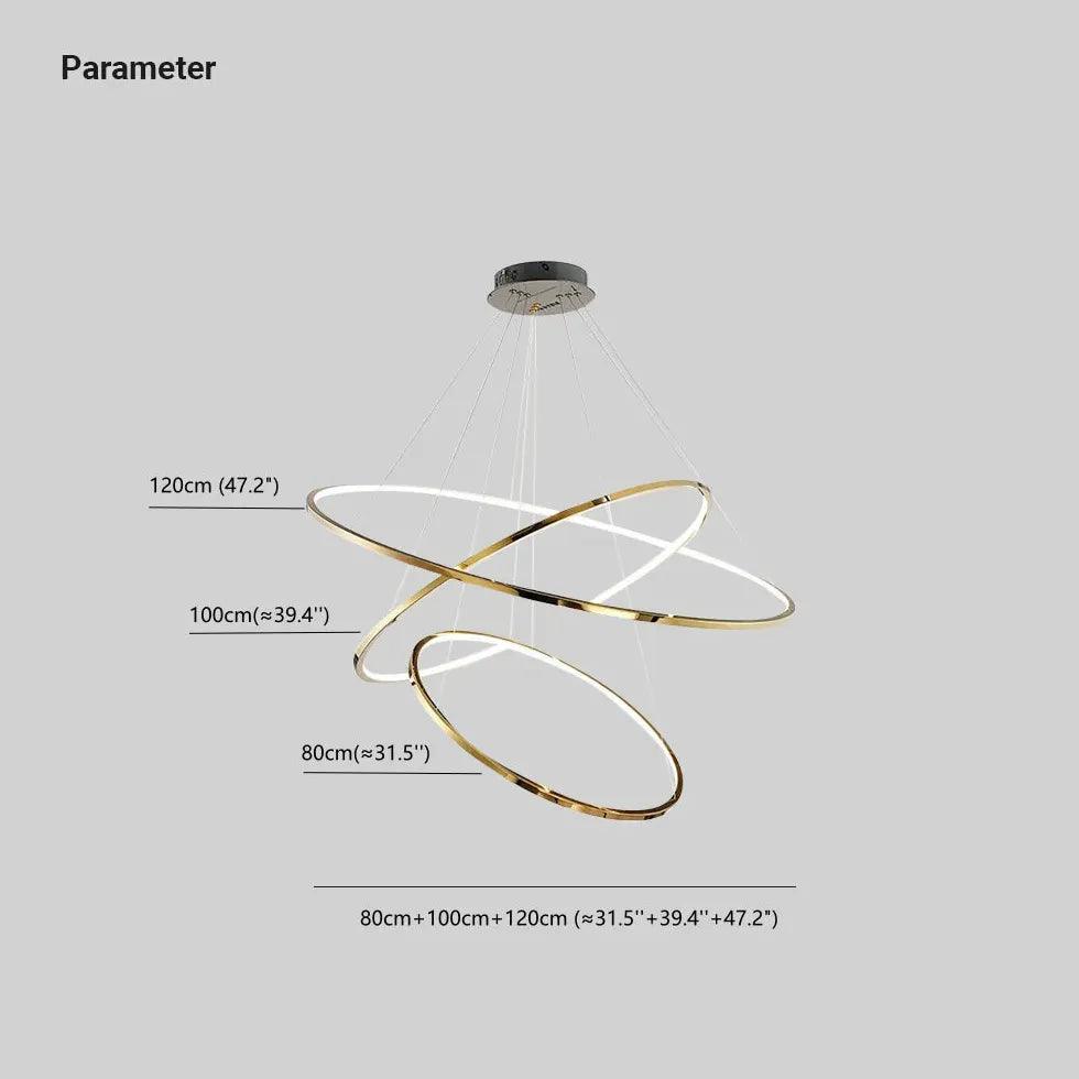 Moderne ringvormige plafondhanglamp van roestvrij staal voor de woonkamer | boxzora