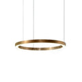 Lámpara colgante moderna LED redonda de acero inoxidable dorado | boxzora