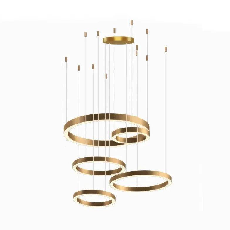 Modern Pendant Light with Gold Stainless Steel Round LED | boxzora