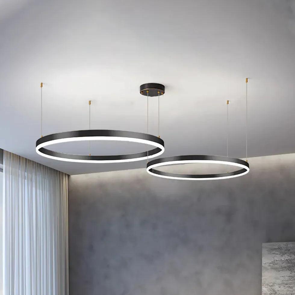 Modern Multi Ring Pendant Light Dimmable in Metal for Living Rooms | boxzora