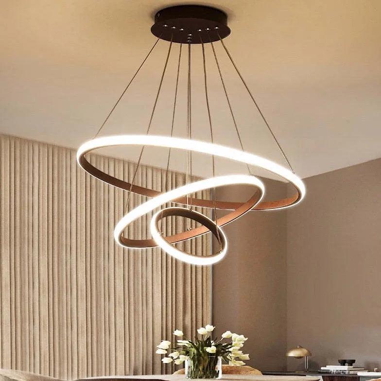 Luminária pendente LED minimalista em anel para quarto | boxzora