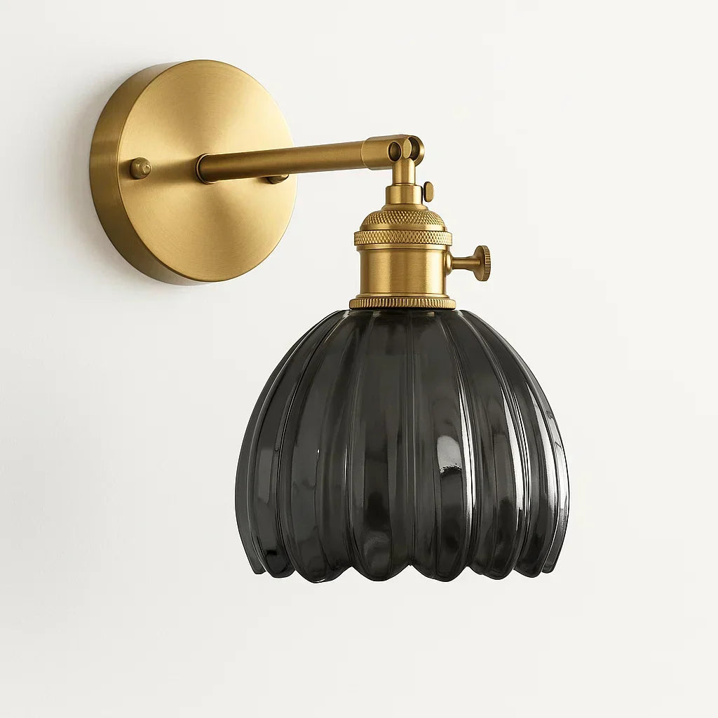 Candeeiro de Parede Retro Vintage — Abajur de Vidro em Forma de Tulipa Delicada