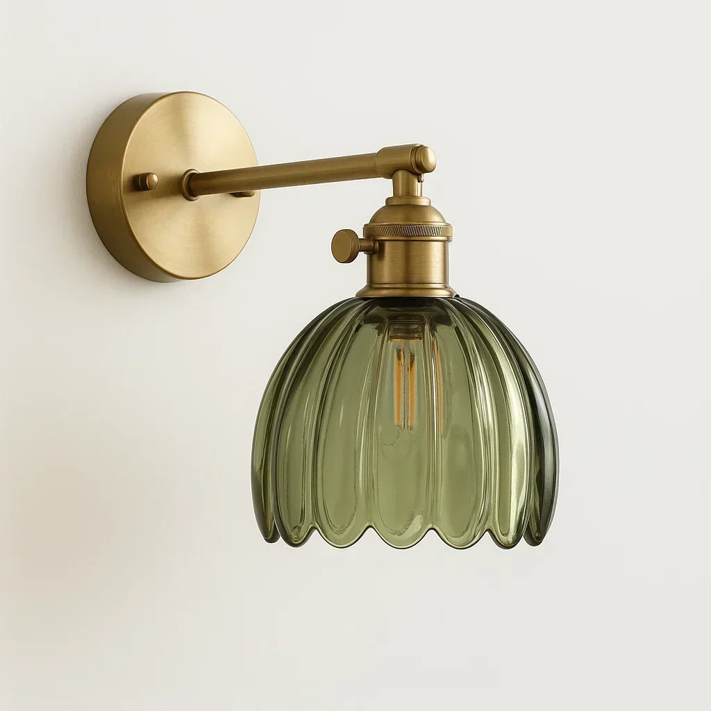 Candeeiro de Parede Retro Vintage — Abajur de Vidro em Forma de Tulipa Delicada