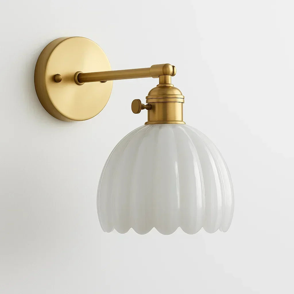 Candeeiro de Parede Retro Vintage — Abajur de Vidro em Forma de Tulipa Delicada