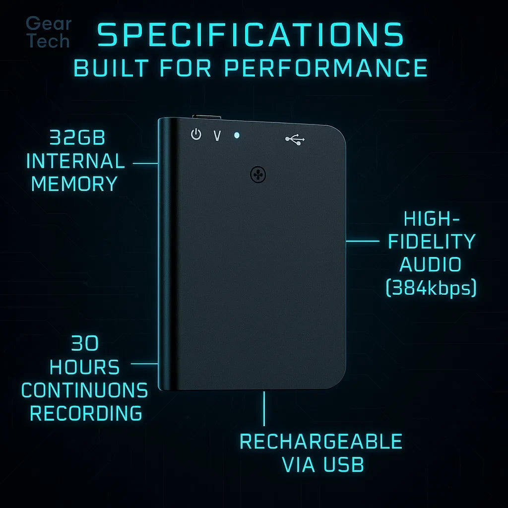 Mini enregistreur vocal — design ultra-fin et portable, capture audio à pression unique, démarrage automatique par activation vocale