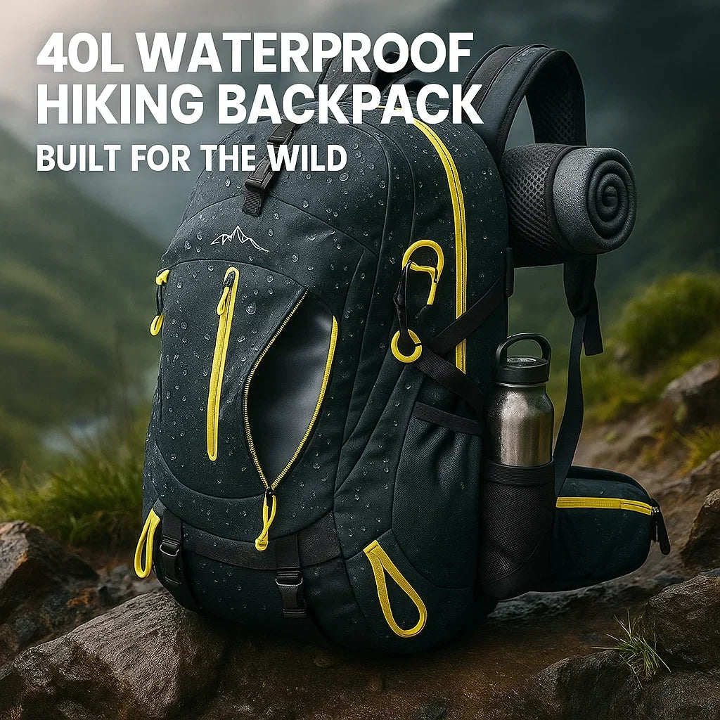 Wasserdichter Wanderrucksack mit 40L Fassungsvermögen – mehrere Fächer, geräumige Innenaufteilung