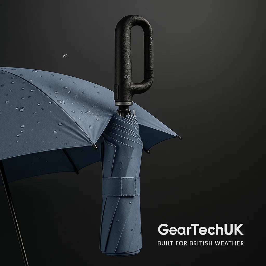 Automatic Compact Folding Umbrella — Wind-Resistant, Large Buckle Handle, Durable Construction