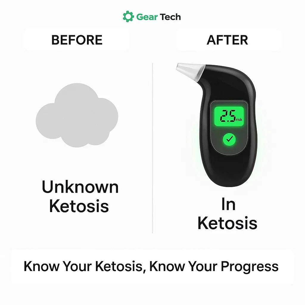 Analisador de hálito Keto — monitorização precisa da cetose, leituras de cetonas através de uma única expiração