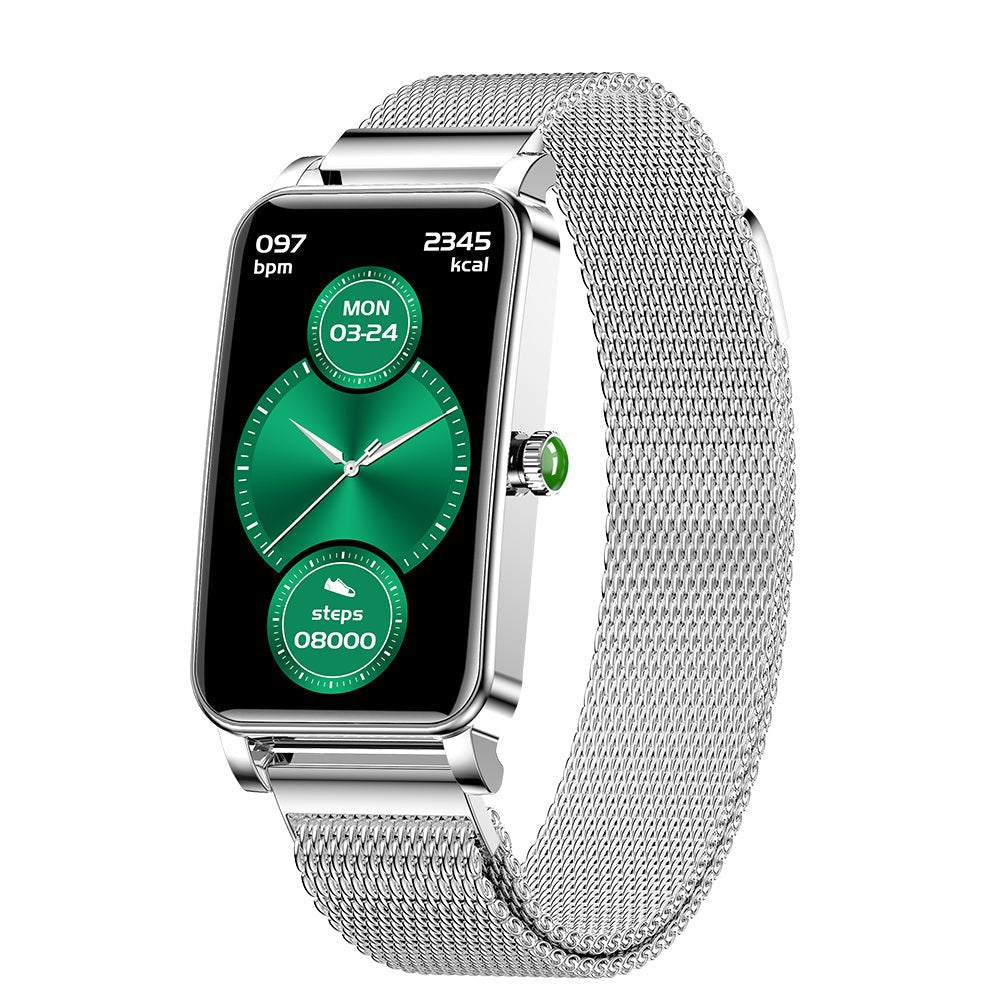 Smartwatch — monitorização elegante da saúde, conectividade contínua, design feminino