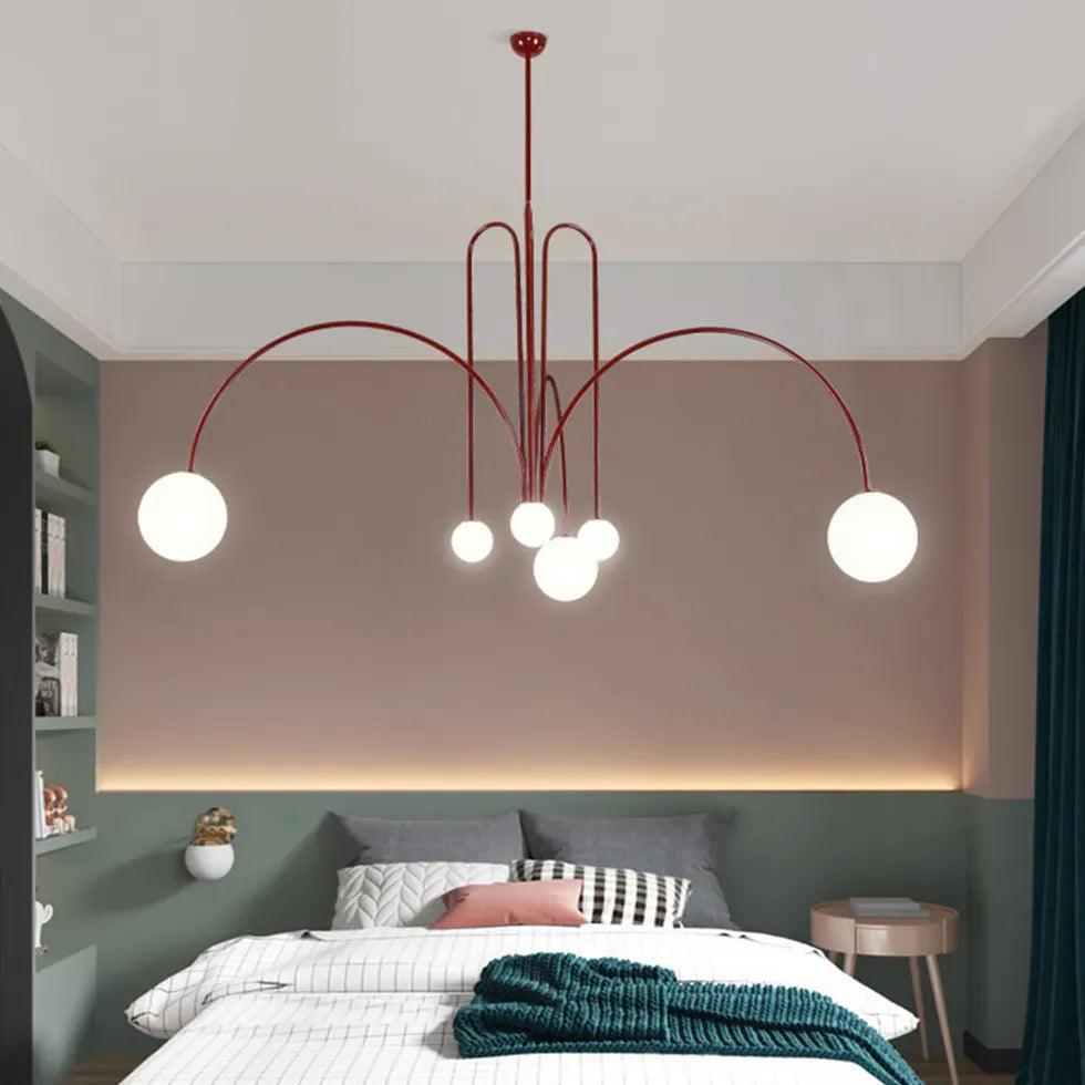 Candelabru din metal și sticlă, cu glob luminos, pentru living | boxzora