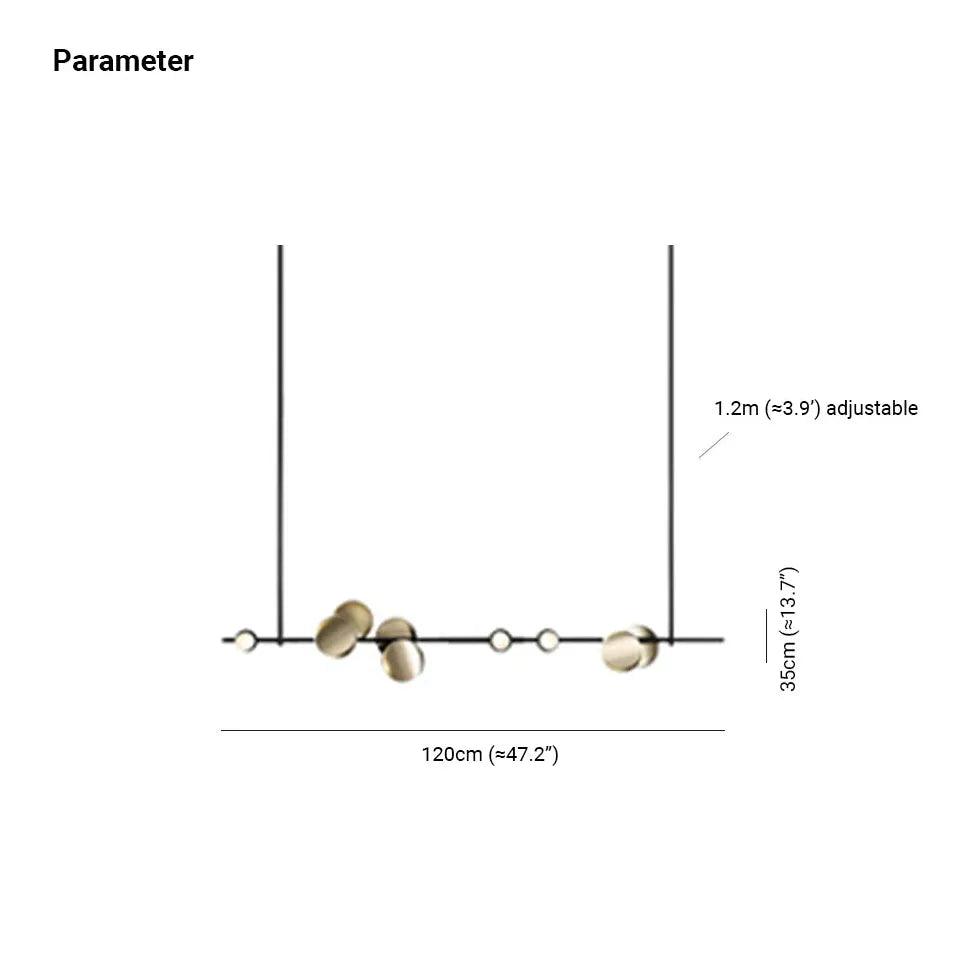 Lampă suspendată liniară modernă, galvanizată, pentru bucătărie | boxzora