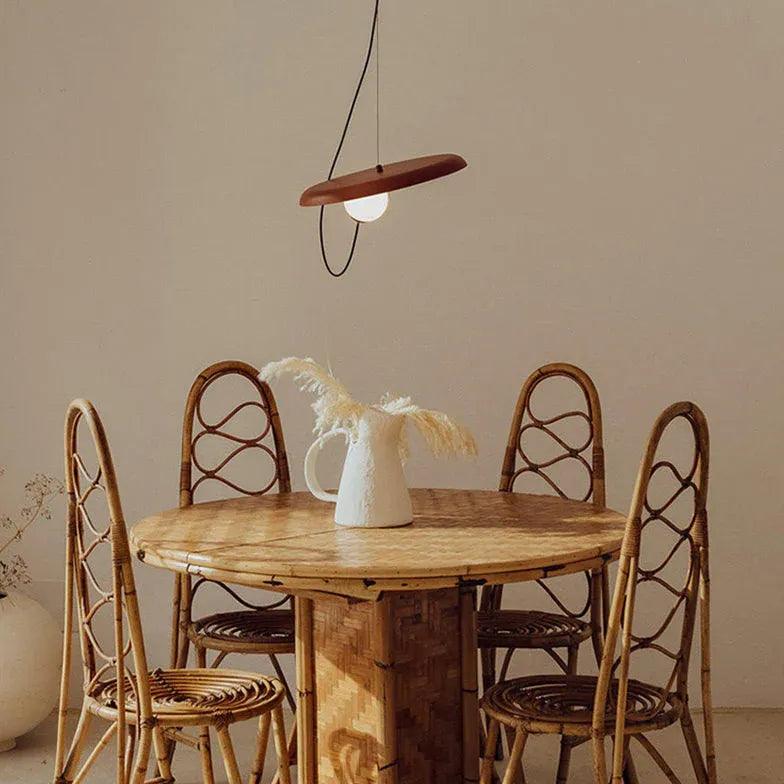 Minimalistyczna żelazna lampa wisząca w kształcie dysku do sypialni | boxzora