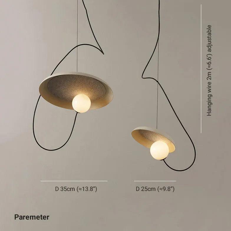 Minimalistyczna żelazna lampa wisząca w kształcie dysku do sypialni | boxzora