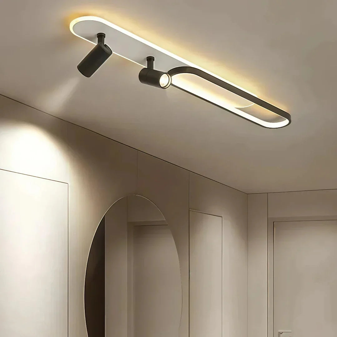 Modern Flush Ceiling Light with Spotlight for Living Room, Angle Adjustable | boxzora