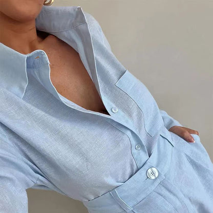 Ensemble Tailleur Cargo Femme – Veste légère & Pantalon large
