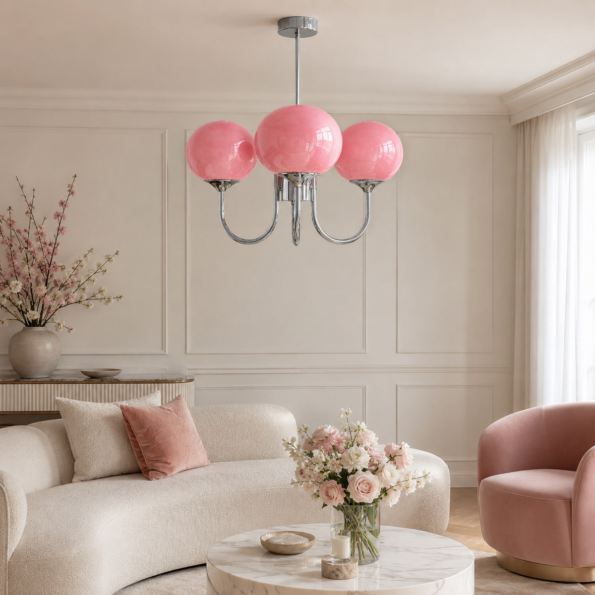 Lámpara colgante moderna de araña con brazo ajustable — luminaria con pantalla de cristal