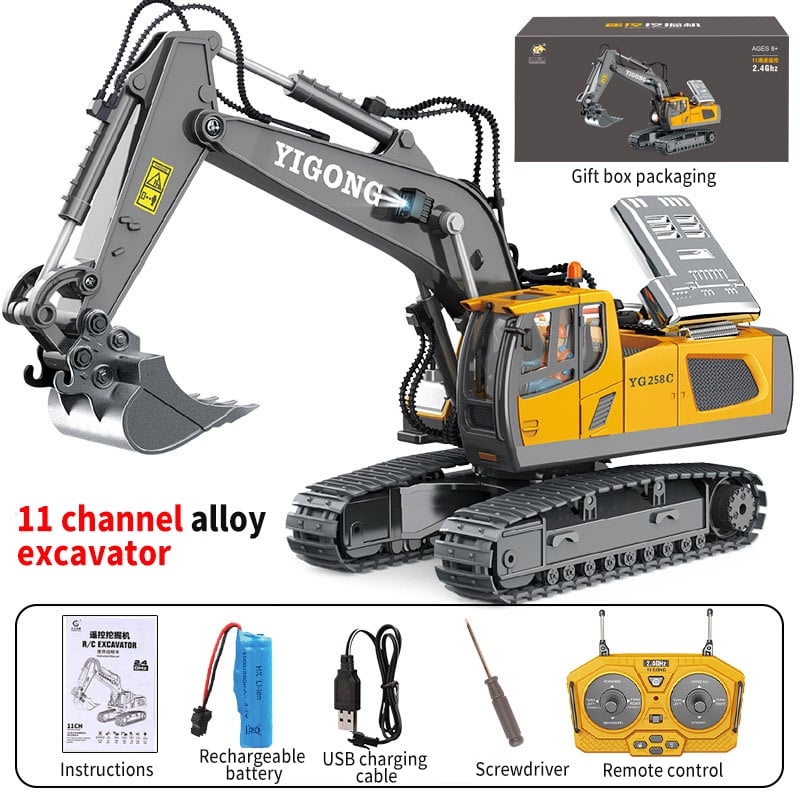 Excavator hidraulic la scară 1/14 G308H — construcție integrală din metal, RTR