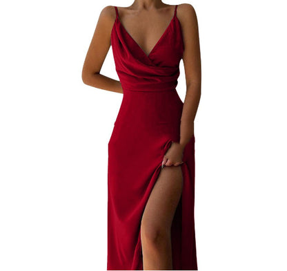 Robe Satinée Fendue