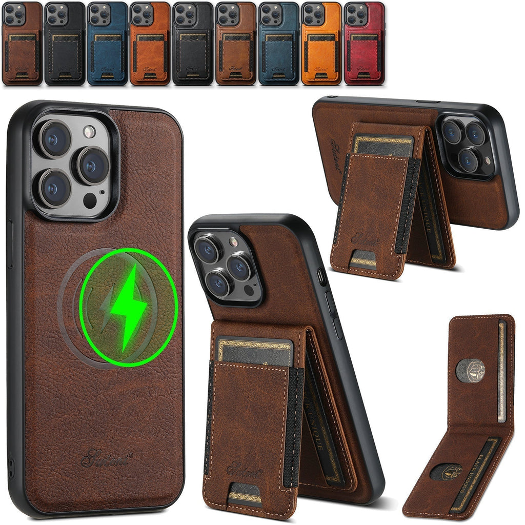 Leren telefoonhoesje — Kaartvak, MagSafe-compatibiliteit, slank ontwerp