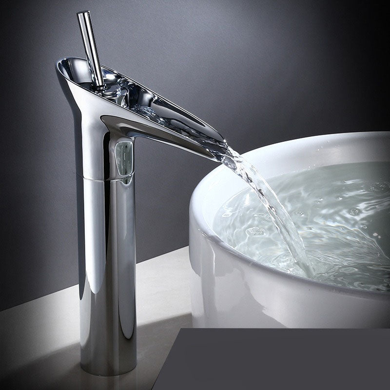 Antique Brass Waterfall Basin Faucet — Bath Sink Mixer