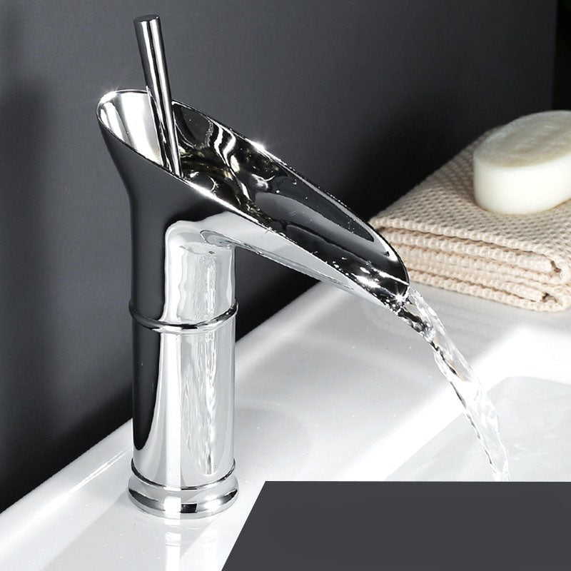 Antique Brass Waterfall Basin Faucet — Bath Sink Mixer