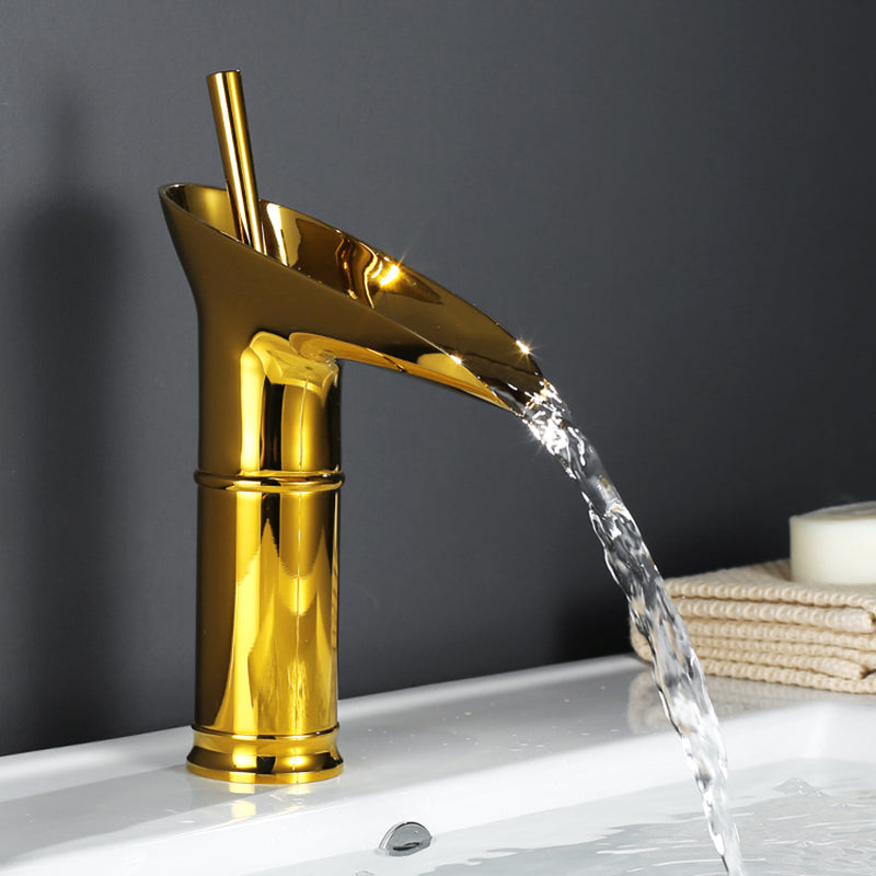 Antique Brass Waterfall Basin Faucet — Bath Sink Mixer