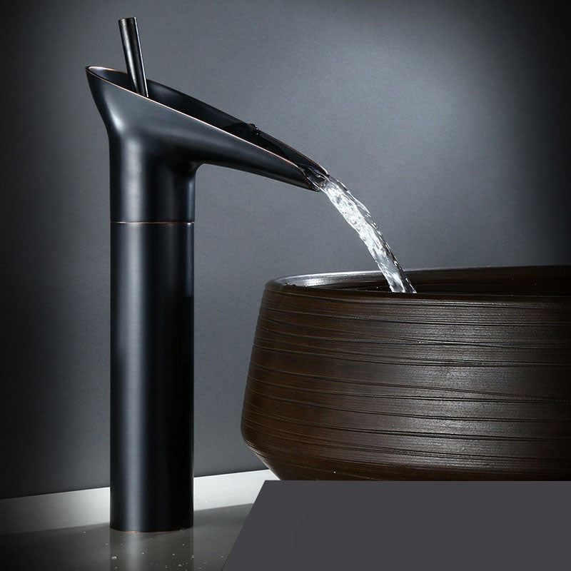 Antique Brass Waterfall Basin Faucet — Bath Sink Mixer